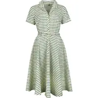 Banned Retro Robe mi-longue Rockabilly de - Bella Anchor Ahead Dress - XS - 3XL - pour Femme - beige/vert - Taille XS