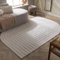 FRAAI Tapis de forme irrégulière - Lines Crème | 200x290 cm | Irréguliers | Pile haute