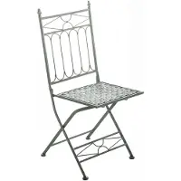CLP Chaise De Jardin Pliable En Métal Vert Antique