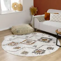 FRAAI Tapis berbère rond - Blend Aztec Terracotta | Ø 200 cm | Rond | Pile haute