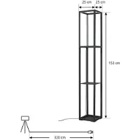 LINDBY Lampadaire , Birta, dimmable, Noir, Salon / séjour, Métal, Moderne