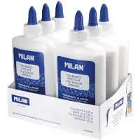 Milan Boîte De Présentation 6 Flacons De Colle Blanche 250g