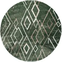FRAAI Tapis berbère rond - Blend Diamond Vert | Ø 120cm | Rond | Pile haute