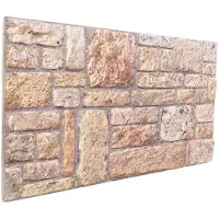 vidaXL Panneaux muraux , lot de 10, marron clair et blanc, 100 x 50 cm, mousse EPS