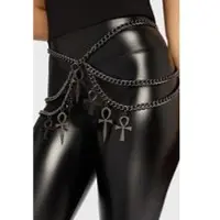 Killstar Ceinture Gothic de - Crux Obscura - Sacred Runes - Ceinture Chaîne - pour Femme - couleur argent - Taille S