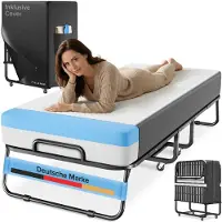 Aktiv shop GmbH Lit pliant ELONEO avec matelas haut de gamme, 90 x 200 cm