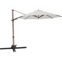 Axi Solis Parasol Déporté Rond Ø 300 Cm, Aspect Bois/Beige | Pour Le Jardin / Terrasse Avec Armature Thermolaquée | Pied En Croix Et Housse De