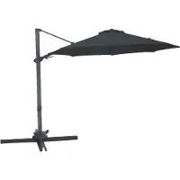 Axi Solis Parasol Déporté Rond Ø 300 Cm, Aanthracite/Gris | Pour Le Jardin / Terrasse Avec Armature Thermolaquée | Pied En Croix Et Housse De