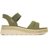 SKECHERS pour femme. 114413 Sandales Bobs Sun Ray à enfiler vert olive (38), Plat, 3 à 5 cm, Aucun, Casuel