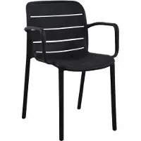 Ebuy24 Silja chaise de jardin avec accoudoirs empilable noir.