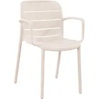 Ebuy24 Silja chaise de jardin avec accoudoirs empilable couleur sable.