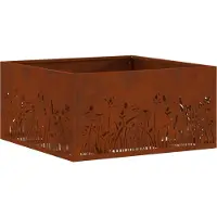 vidaXL Foyer extérieur marron 60 x 60 x 30 cm Acier résistant aux intempéries