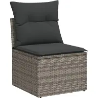 vidaXL Ensemble de salon de jardin 3 pièces avec coussins Gris Poly rotin