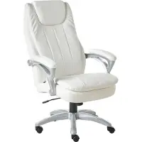 Beliani Chaise de bureau blanc crème en cuir synthétique hauteur d'assise réglable pivotante style moderne bureau
