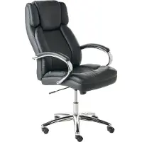 Beliani Chaise de bureau en cuir synthétique noir, hauteur réglable, pivotante, style moderne, bureau, salle de travail