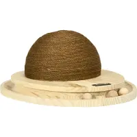 PawHut Jouet à gratter interactif , jouet pour chat design 2 en 1 avec piste à billes et planche à gratter, meuble à griffer pour chats, jute, bois de pin, nature+café, 39,5 x 32,5 x 14,5 cm