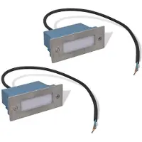 vidaXL Encastrés muraux à LED pour escaliers 2 pcs 44x111x56 mm