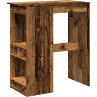 vidaXL Table de bar avec étagère imitation bois ancien 90x47,5x103,5 cm Matériau dérivé du bois