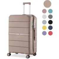 Sc SKYCASES Urban Adventurer - Grande valise de voyage - Serrure à chiffres - 49x30x75cm - 110L - Valise de voyage avec serrure de valise - Roues pivotantes - Champagne