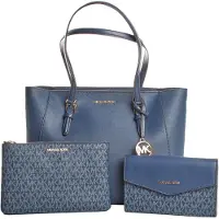 Michael Kors Femmes, Sac, Blue Leather Tote Bag, Bleu