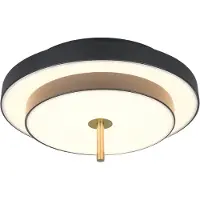 TRIO Plafonnier moderne Keaton noir avec or Ø 40cm
