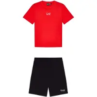 EA7 7b000294_af10378 Short Sleeve Set Rouge,Noir 12 Years Garçon