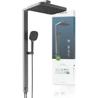 Schutte 60687 LA PALMA Ensemble de douche de tête, graphite mat