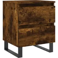 vidaXL Table de chevet chêne fumé 40x35x50 cm bois d’ingénierie