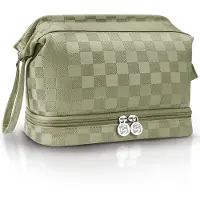 Sc Skycases Travel Essentials - Trousse de toilette et de maquillage - Imperméable et compacte - Convient pour le voyage et l'usage quotidien - Unisexe - Vert Matcha