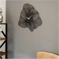 Opviq , Azalea Metal Wall Clock - APS039 49 - Black, Horloge murale, noir, acier, 49 x 49 cm
