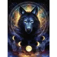 Ravensburger Puzzle star line : la legende du loup noir - collection neon - - 13970