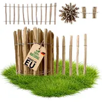 Pemicont Floranica Ganivelle en noisetier 10 m x 50 cm - clôture de jardin extérieur en bois, palissade en rouleau, écart 4-6 cm, fendue à la main