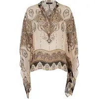 Ana alcazar Chemisier 'Dovia' beige / marron / brocart / noir