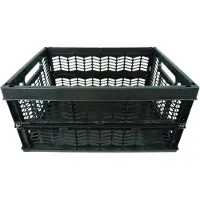 Novaliv Boîtes pliantes stables | 2x 30L Noir Noir baskets Caisse à provisions| Set de caisses pliantes Boîte de transport Rangement Paniers à provisions Paniers de rangement Cuisine