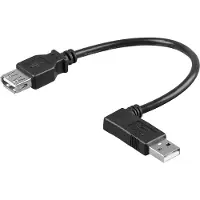 Pro 95705 Rallonge USB 2.0 Hi-Speed 90°, 0.3 m, noir - USB 2.0 femelle (type A) > USB 2.0 mâle (type A) 90