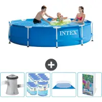 OEM Piscine Intex Rond Frame - 305 x 76 cm - Bleu - Avec pompe-filtre - Filtre - Bâche de protection - Manuel d'utilisation