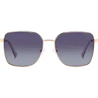 Polaroid Lunettes de soleil unisexe doré avec protection UV monture acier inoxydable et polycarbonate