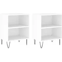 vidaXL Tables de chevet 2 pcs blanc 40x30x50 cm bois d'ingénierie
