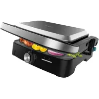 Cecotec Gril Électrique avec Grill Rock'nGrill 1500 Full Open. 1500W, Ouverture 180º, RockStone Antiadhérent, Plaque Flottante