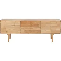 Ebuy24 Skärhamn meuble tV 2 portes, 2 tiroirs naturel.