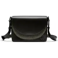 Scotch & Soda Cuir sac à épaule bandoulière Double Flap Printed XBody Bag Leopard Spot Green noir