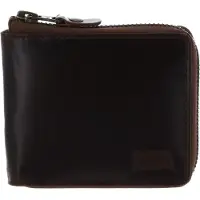 Buckle up BUCKLE & SEAM Cuir porte-monnaie Grind Blu Zip Wallet Brown marron foncé