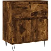 vidaXL Sideboard chêne fumé 60x35x70 cm bois composite