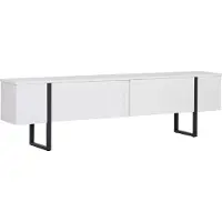Skye Decor , meuble TV haut de gamme, 180 x 45 x 30 cm, 100 % aggloméré mélaminé, épaisseur 18 mm, blanc et noir, design moderne pour votre intérieur, élégant et fonctionnel.