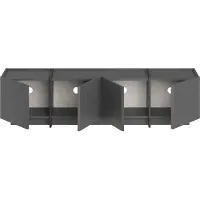 Skye Decor , meuble TV haut de gamme, anthracite et noir, 180 x 46 x 35 cm | Panneau de particules 100 % mélaminé, épaisseur 18 mm | Avec charnières à fermeture amortie, design moderne.