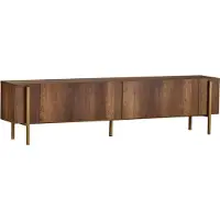 Skye Decor , meuble TV haut de gamme, style baroque en noyer doré, 180 x 30 x 45 cm | Panneau de particules 100 % mélaminé, épaisseur 18 mm | Pieds en métal, design moderne pour votre intérieur.