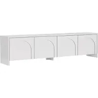 Skye Decor , meuble TV haut de gamme, blanc, 180 x 45 x 32 cm | Panneau de particules 100 % mélaminé, épaisseur 18 mm | Un style moderne et élégant pour votre salon ou votre bureau à domicile.