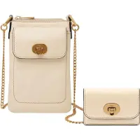 Fossil Cuir sac pour téléphone portable sac à épaule bandoulière Harper Phone Bag Bone écru