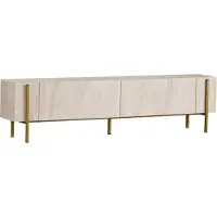 Skye Decor , meuble TV haut de gamme, travertin et or, 180 x 30 x 45 cm | Panneau de particules 100 % mélaminé, épaisseur 18 mm | Pieds en métal, design moderne pour des intérieurs élégants.
