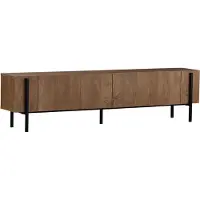 Skye Decor , meuble TV haut de gamme, chêne Kafka et noir, 180 x 30 x 45 cm | Panneau de particules 100 % mélaminé, épaisseur 18 mm | Pieds en métal, design moderne pour votre intérieur.